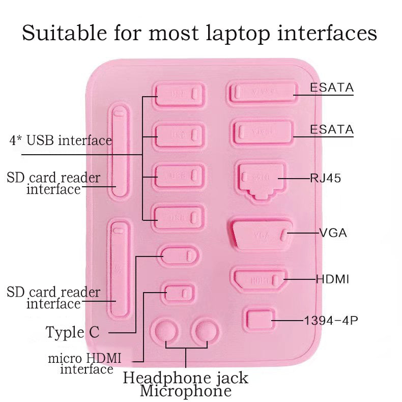 16-Piece Set Universal Laptop Dust Plugs